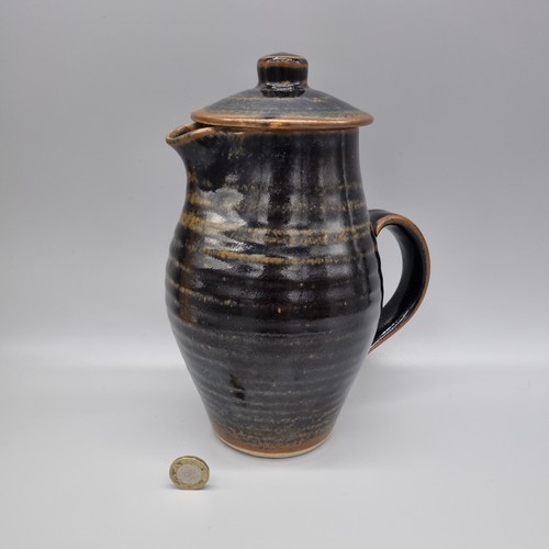 A Leach St Ives Standard Studio Pottery Stoneware Lidded Jug, H-23cm. Chip. - Picture 13 of 14