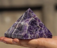 Pirámide grande de cristal de amatista púrpura oscuro Brasil amatista sueño pirámide