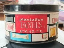 Vintage Candy Tin Dainties Plantation Candy Co Philadelphia PA Advertising Decor