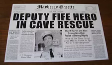 MAYBERRY GAZETTE - BARNEY FIFE Don Knotts - Andy Griffith Show - ORIGINAL PRINT