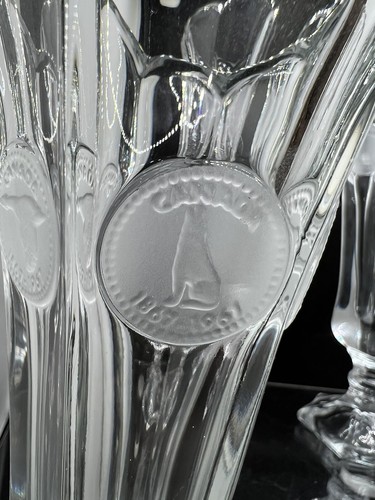 Set of 4 Fostoria Coin Canada & America Champagne Glass/Bud Vase Clear Pedestal - Picture 2 of 7