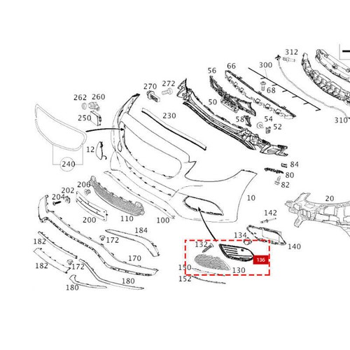 Rejilla de cubierta lateral parachoques delantero para Mercedes Benz W205 C300 C350 2015-2018, izquierda - Imagen 5 de 5