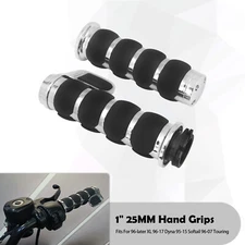 Chrome 1"Hand Grips w/Throttle Assist For Harley 96-07 Touring Street Road Glide