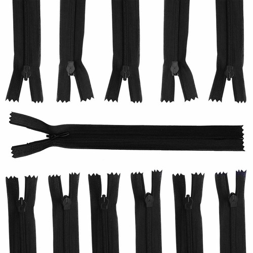 YKK Black Concealed Zip Nylon Metal 8"-22" Invisible Closed-End Zipper Dress - Picture 32 of 32