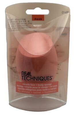 Real Techniques MIRACLE FACE + BODY SPONGE Complexion Bronzer Tanner Foundation