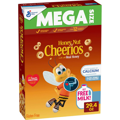 Honey Nut Cheerios Heart Healthy Breakfast Cereal, Gluten Free Cereal with Whole
