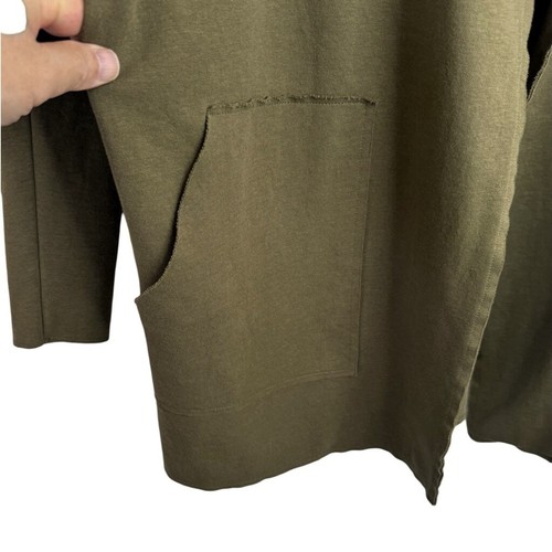 NUEVO SIN ETIQUETAS ZARA BASIC Mujer Diseñador Premium Oliva Frente Abierto Chaqueta Bolsillos Grandes XL - Imagen 6 de 8