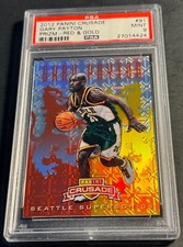 2012 GARY PAYTON #91 PANINI CRUSADE RED PRIZM REFRACTOR  70/99 PSA 9 POP 1