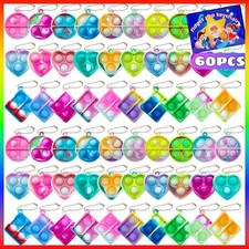 Pop Fidget Keychain, Mini Fidget Toys Bulk, Party Favors for Kids 4-8,8-12 Ye...