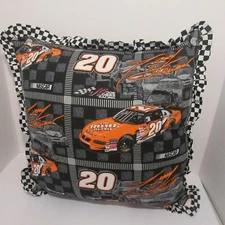 Nascar #20 Tony Stewart, Fabric Throw Pillow Décor, H6.5" x W 16" x L 16"
