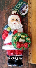 Vintage 2015 MERCK OWC SANTA CLAUS Christmas Glass Ornament OLD WORLD 5.5" #2