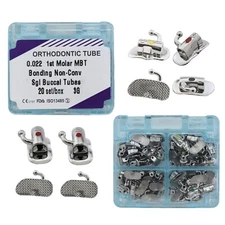 80pcs Dental Orthodontic Buccal Tubes 1st Molar Tube MBT 022 3G Bondable Mesh