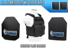4 Pc Level III AR550 Body Armor Plates Molle Vest Set-up