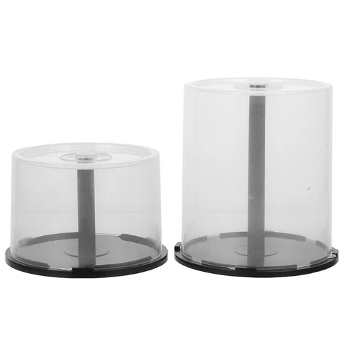  2 Pcs CD Storage Bin Rw Blank Discs Clear Plastic Organizer Cases