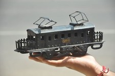 Vintage Wind Up No.500 Litho Black Tram/Cable Car Tin Toy, Japan