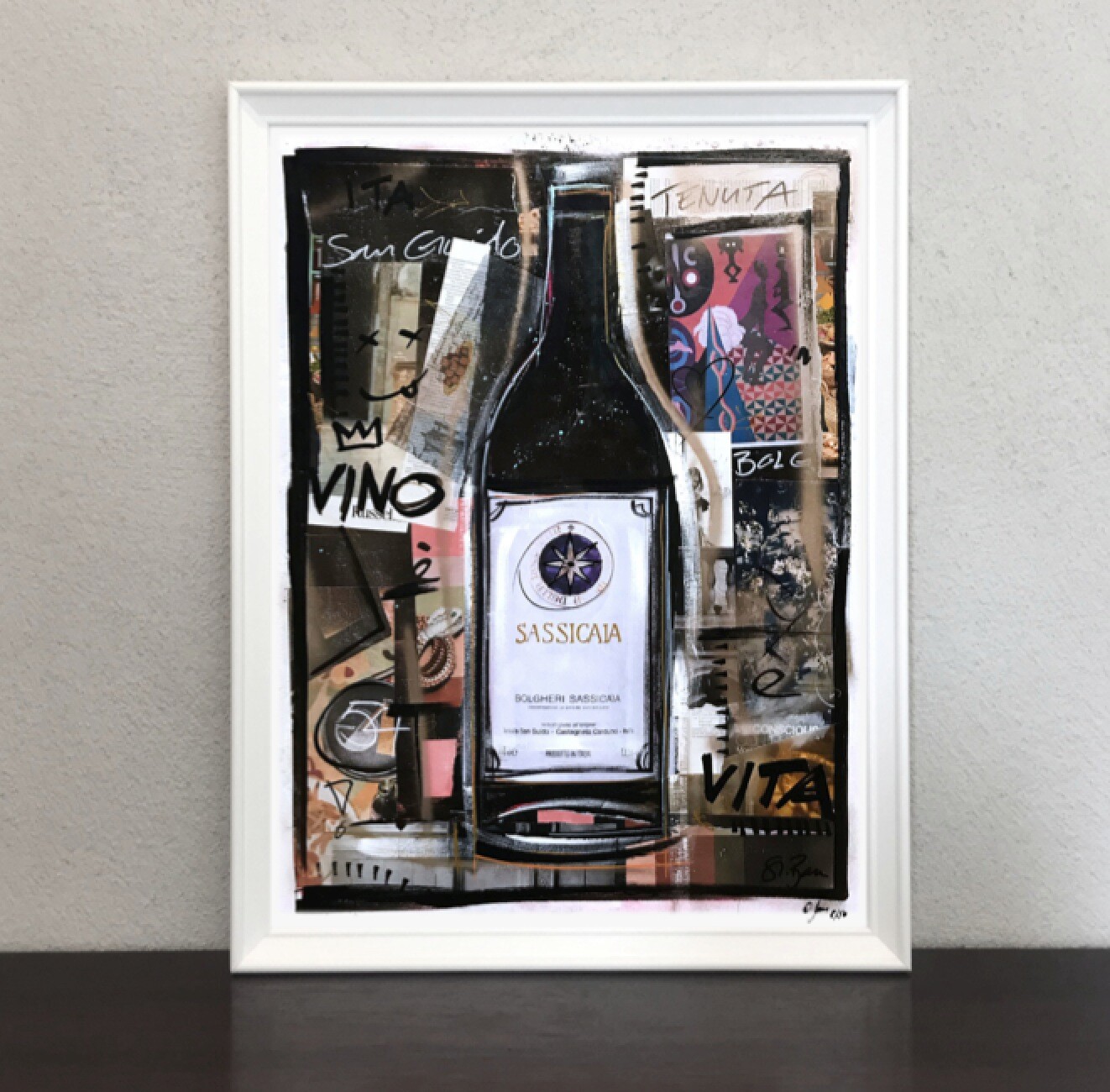 Sassicaia Urban Pop Art Kunst Bild, Rotwein, Vino, Gastro, Dekor, Italien