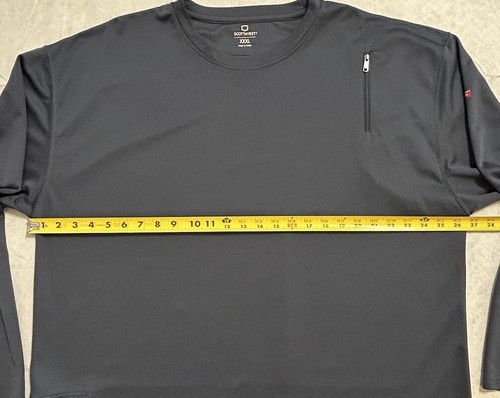 SCOTTeVEST Men Performance TEC T Shirt Blue L/S Zip Pockets Crewneck 3XL - 第 9/9 張圖片