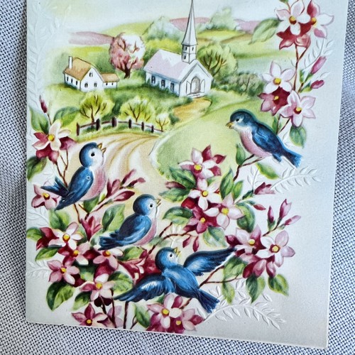 Vintage Encouragement Card The Sunshine Line Birds Church Ephemeral Christian - Bild 2 von 7