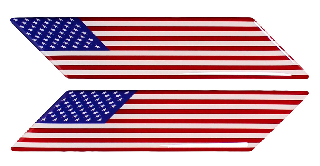 USA flag sticker 3D decorative gel sticker set of 2 for car motor vehicle mot...