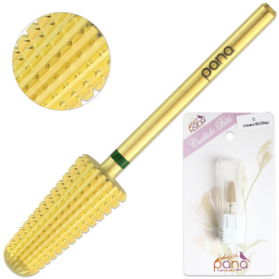 USA #1 PANA 2-Way Volcano Shaped Nail Carbide Bit - GOLD - Coarse Grit 3/32''