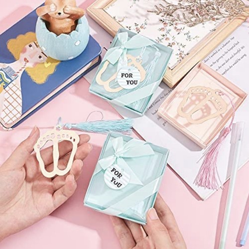 4 Pack Metal Baby Shower Bookmarks Golden Page Holder, Christening. - Picture 3 of 8