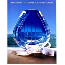 1990 Baccarat Neptune Vase Print Ad Paper Magazine Clipping I Magnin Glass Decor