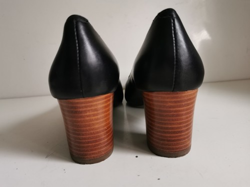 M&S FOOTGLOVE UK 5 EU 38 WOMENS BLACK REAL LEATHER COURT LOW HEELS SHOES - Picture 12 of 16