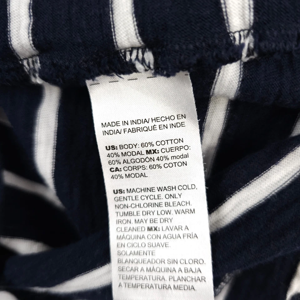 Camisa Chicos Mujer 1 EE. UU. Mediana Azul Blanco Rayas Charretera Manga 3/4 Camiseta Slub Foto 4 de 4