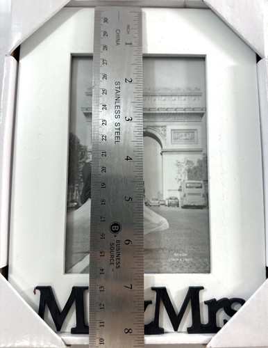 Isaac Jacobs White Wood Sentiments “Mr & Mrs” Picture Frame, Fits 4x6 inch Photo - 第 4/7 張圖片