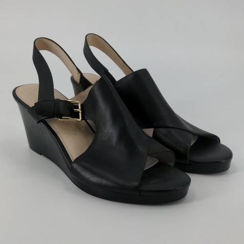 cole haan leather wedge sandals