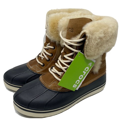 Crocs Allcast Luxe Leather Duck Boots 