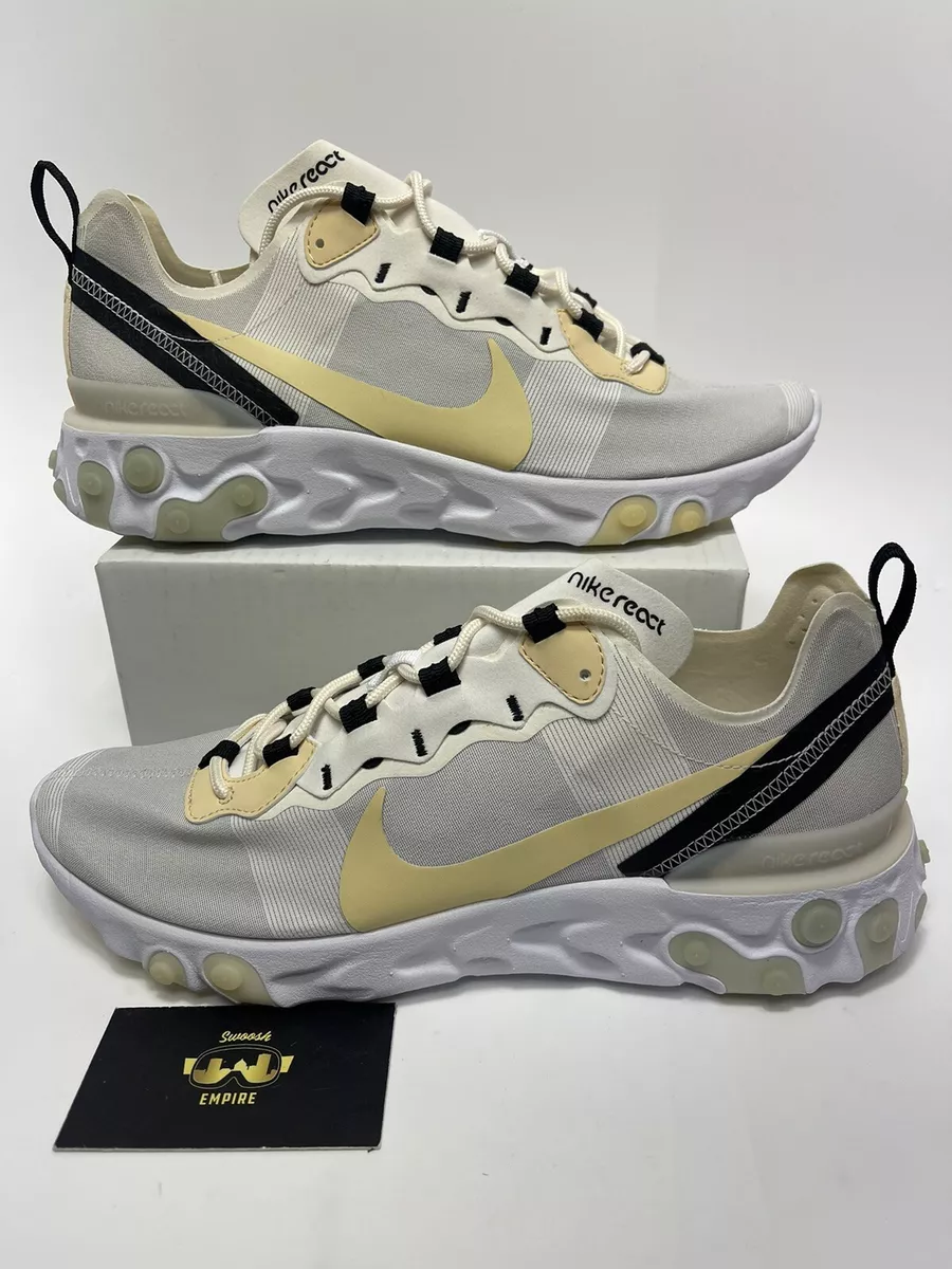 descanso Mendicidad cuenca Nike React Element 55 White Pale Vanilla Running Shoe BQ6166-101 Mens Sz  8.5 | eBay