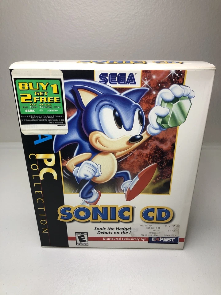 Sonic CD Hedgehog Sega PC Collection Game 1997 Windows NEW Sealed BIG BOX RARE - Image 2 of 4