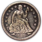 1853-O Arrows Seated Liberty Silver Dime Extremely Fine XF Coin Scratches #17632