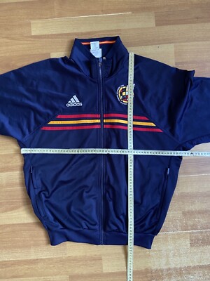 SPAIN 1998 2000 AWAY FOOTBALL SOCCER JACKET ADIDAS sz S MEN NAVY