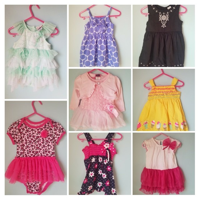 Baby Toddler GIRLS 18 Months 8 Piece Clothing Lot Cute Dresses EUC/NWOT
