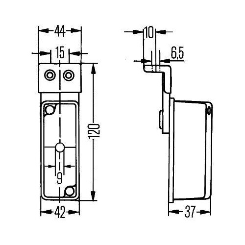 1x Umrissleuchte HELLA 2XS 005 020-021 passend für FRUEHAUF MAN OPEL SCANIA - Bild 3 von 4