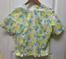 Vintage Laura Mae Shirt Turquoise Short Sleeve (Fits like modern 8) S/M