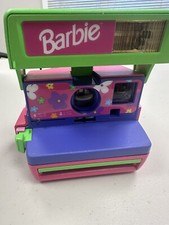 Vintage Barbie Polaroid Instant One Step 600 Camera With Strap Untested AS IS