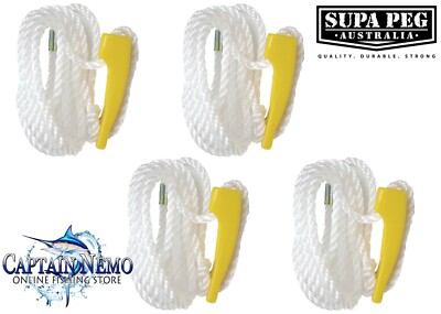 Single Rope Pole SUPA PEG 4 X STANDARD TENT POLE SINGLE GUY ROPES HIGH IMPACT ROPE ...