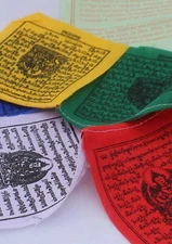 Tibetan Cotton Five Color Auto Prayer Flags, Smallest Prayer Flags, Altar Decor