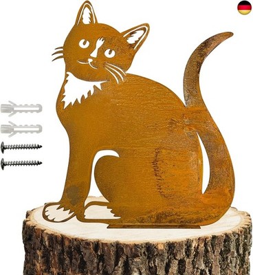 Rusty Cat Gartendeko Rost Katze, Gartendeko Vintage, Rost Deko für Garten, 