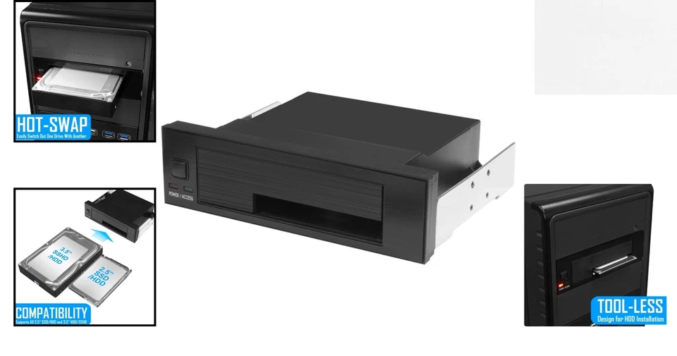 SATA Hard Drive Backplane Enclosure for 2.5” and 3.5” HDD/SSD - Hot Swappable - Image 2 of 4