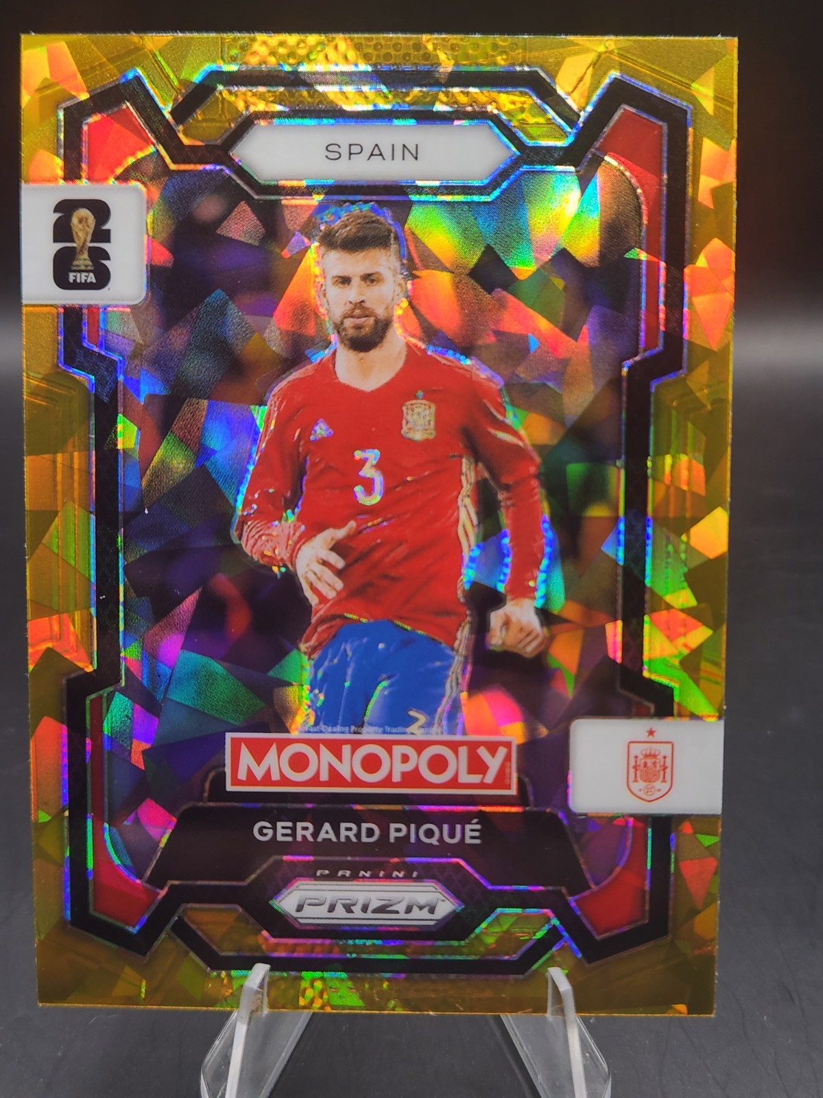 2026 Panini Prizm Monopoly Fifa World Cup - Gerard Pique #46 Gold Cracked Ice 