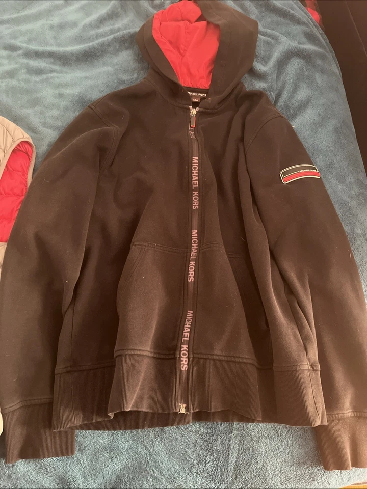 Мужская черная куртка Michael Kors с серым пуховым жилетом и красным - Изображение 2 из 4