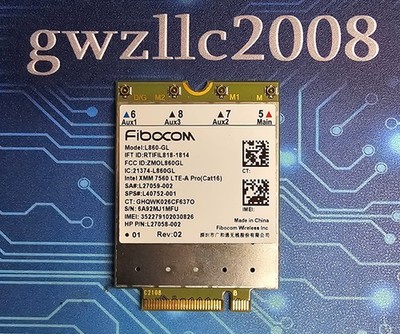 Fibocom L860-GL WWAN w/GPS Intel XMM 7560 LTE-A PRO M.2 L40752-001 HPL27058-002