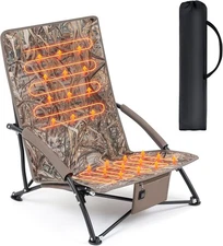 1 Pack Heated Hunting Chair, Portable Low Down Hunting Seat Pad Cushion with Car