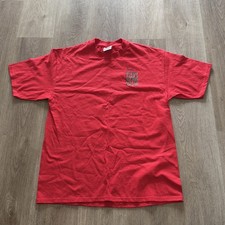 VTG TAG JURASSIC PARK THE LOST WORLD RED L T-SHIRT MAKE UP DEPT CAST CREW RARE