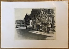 INTERLAKEN - Print Of An Oil Painting - MORTIMER MEPNES (2) 1902