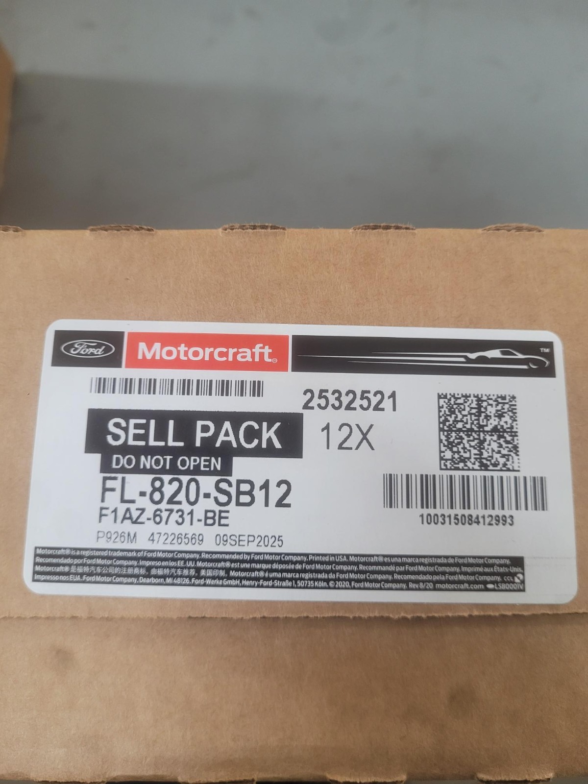 NEW Motorcraft FL820S Oil Filters Case of 12 Bulk Pack FL820SB12 FL820S OEM